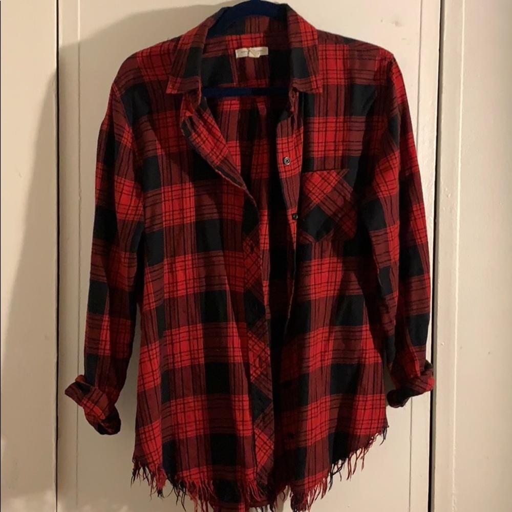 BeachLunchLounge plaid flannel
